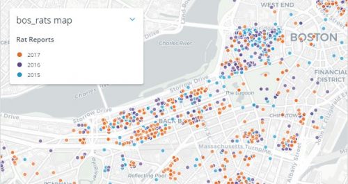 NECN map of rat sightings, 2015-2017