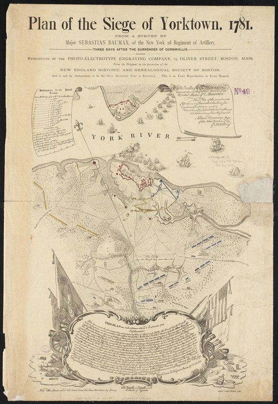 Plan of the Siege of Yorktown, 1781, map