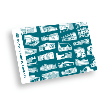 Library Card Square Turq