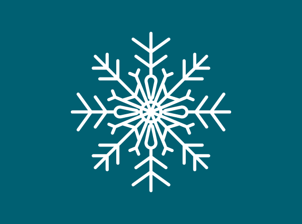 Snowflake on turquoise 2
