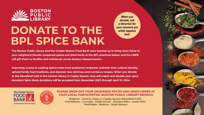 Donate to the BPL Spice Bank | Boston Public Library