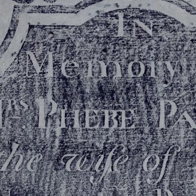 In memory of Mrs. Phebe Parker gravestone rubbing image linking to American Revolution Gravestone Rubbings Collection